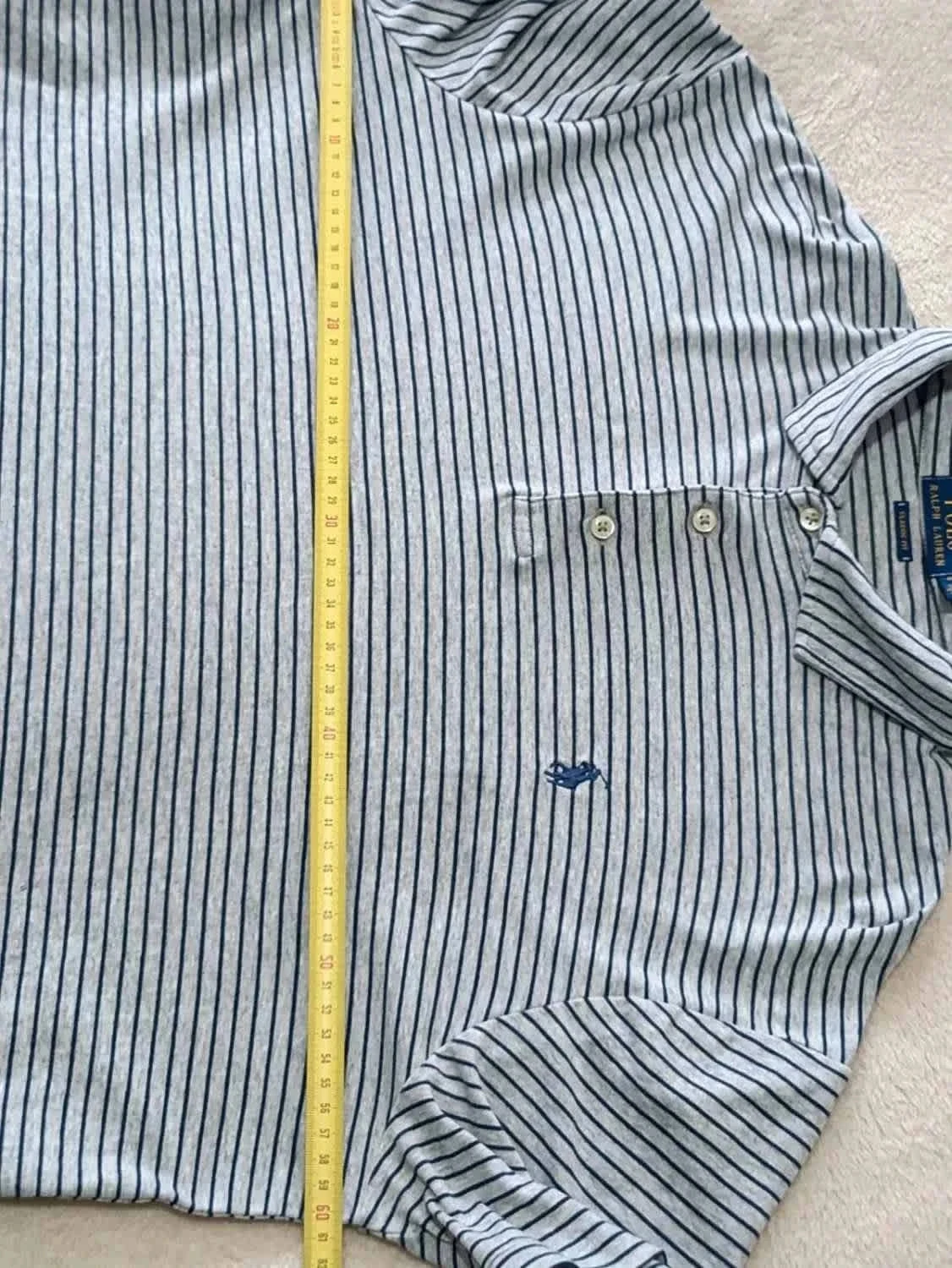 Polo Ralph Lauren gris rayures bleues Taille L – photo 19